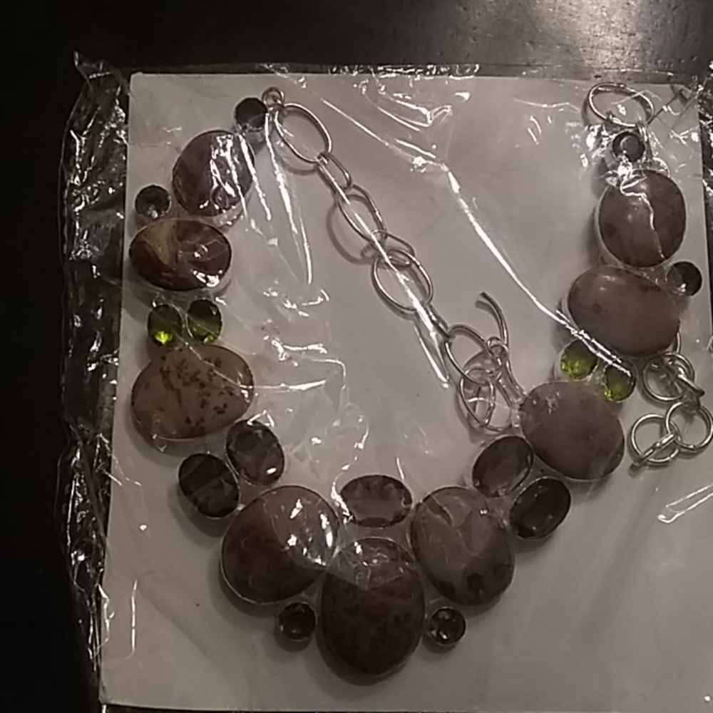 Woman's beautiful stone necklace